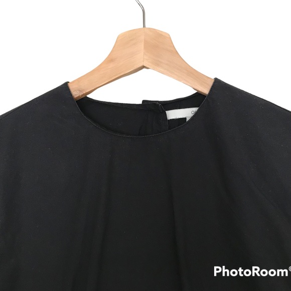 OAK + FORT Black Boxy Fit Shirt With High Side Slits - Picture 3 of 13